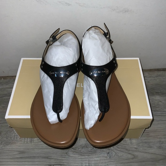NWT Michael Kors Black and Tan Women's Sandals - Picture 1 of 5